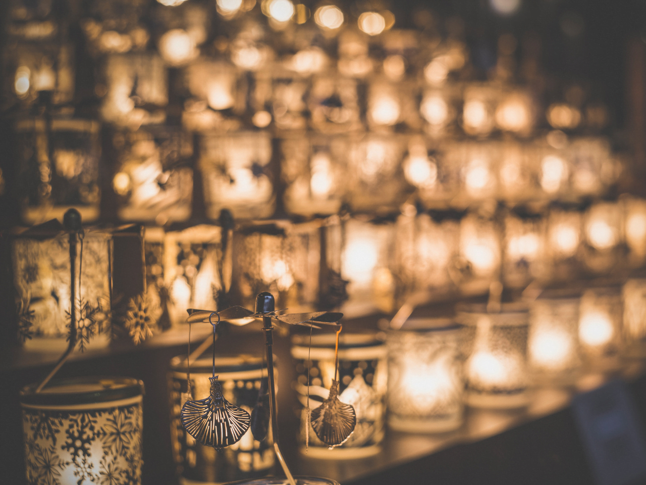 lit candles