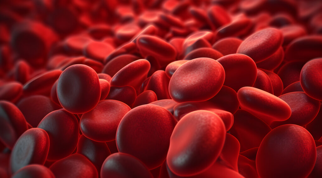 close up de hemoglobinas